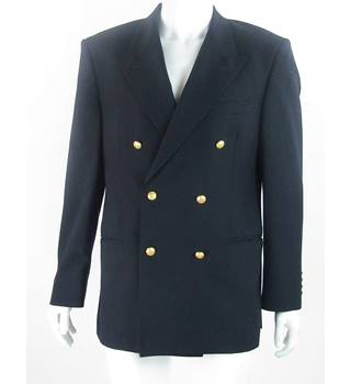 M&S Marks & Spencer - Size: 42" - Navy Blue - Wool & Cashmere Blend Double breasted blazer