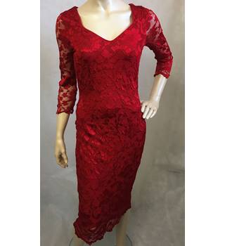 red lace dress matalan